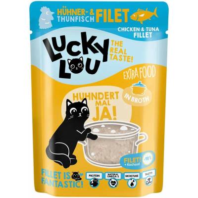 Lucky Lou Extra Food kuřecí filet und tuňák v vývaru 12x70 g