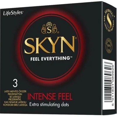 Skyn 3 бр. Релефни нелатексови презервативи с точици Skyn Intense Feel