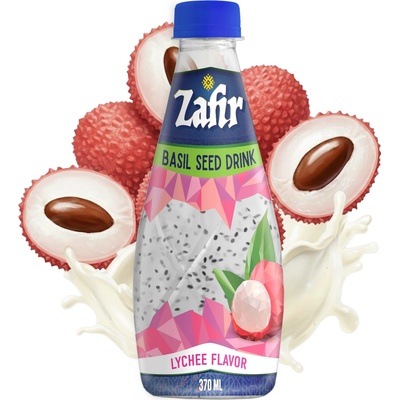 Kato Zafir Lychee Juice With Basil Seed 370 ml