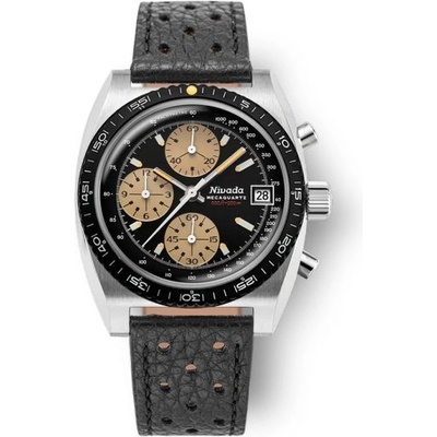 Nivada Grenchen Chronosport Meca Black Racing Strap