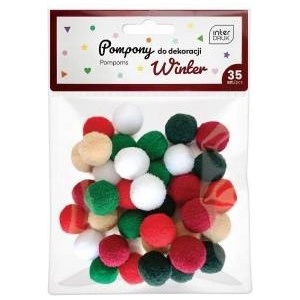 Interdruk Pompons for decoration 35pcs Winter