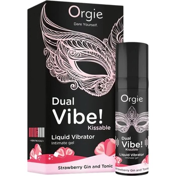 Orgia Orgie Dual Vibe - унисекс течен вибратор - ягода - джин тоник (15ml)