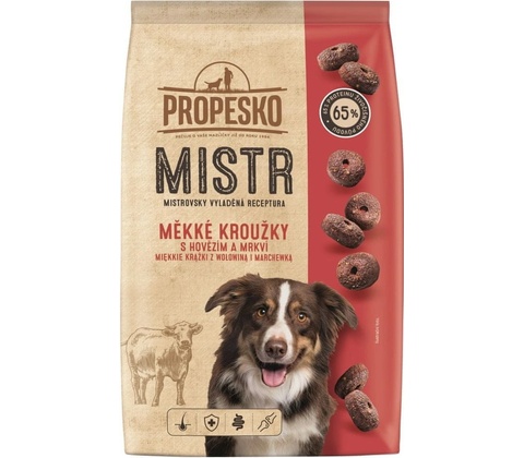 Propesko Mistr Adult měkké kroužky s hovězím 1,5 kg