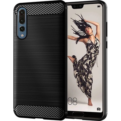 Techsuit Carbon Silicone puzdro pre Huawei P20 Pro – čierne