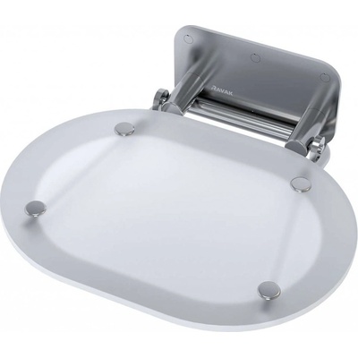 Ravak Ovo Chrome Sprchová doska, 41x38 cm nerezová/biela B8F0000029