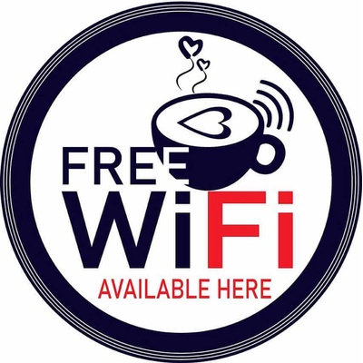 Ceduľa Free Wifi - Available Here