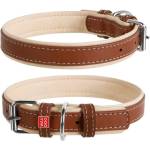 COLLAR Кожен нашийник Soft за куче - 57 - 71см, 35мм, кафяво - черен