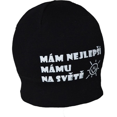 Hugo jarní podzimní čepice s potiskem nej.máma 30041290 černá