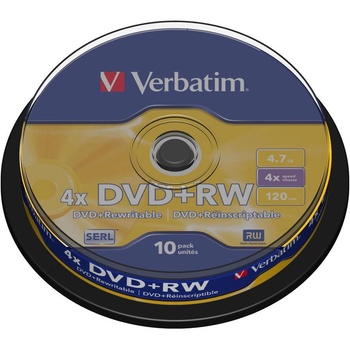 Verbatim DVD+RW Matt Silver 4, 7 GB 10 броя (43488)