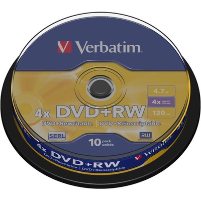 Verbatim DVD+RW Matt Silver 4, 7 GB 10 броя (43488)