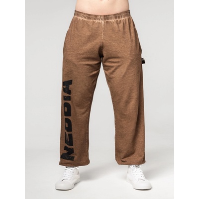 Nebbia Washed-off volné baggy tepláky s kapsami GYM BRO 373