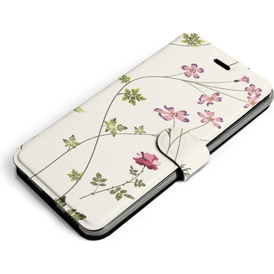 Pouzdro Mobiwear Flip Xiaomi Redmi Note 11 / 11S MD03S Tenké rostlinky s květy