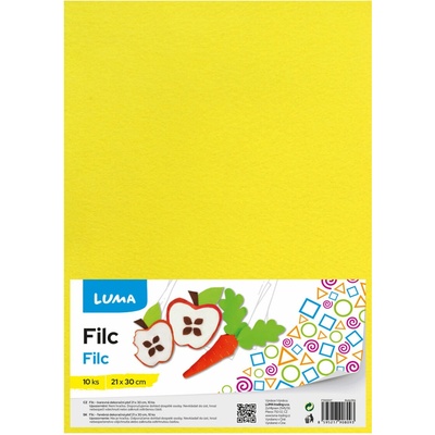 Filc Luma A4, žlutý 10ks