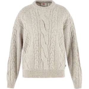 Fjällräven Дамски вълнен пуловер Fjällräven Women's Övik Cable Knit Wool jumper - Chalk White - размер XL (105-7729-0216)