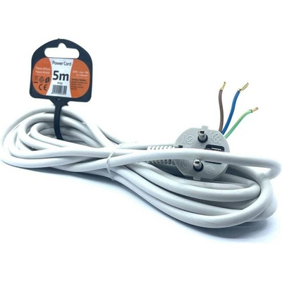 Kabel FLEXO 3x1 / 5m bílá šňůra/PVC