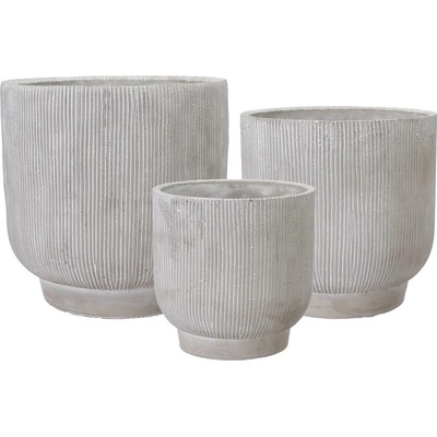 Wikholmform Betonový květináč NOLA 21/18/15cm SET/3ks šedý