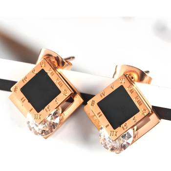 HARAHU Обици ya-17768 - Златна / Черна kp17768 (ya-17768)