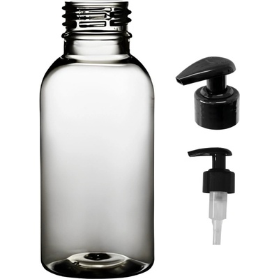 Tera plastová lahvička čirá s černou pumpičkou 100 ml