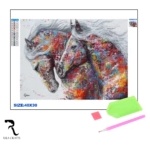 RIla Crafts Диамантена мозайка - гоблен Rila Crafts, 30х40см, Артистични коне (R1-12B) - technomani