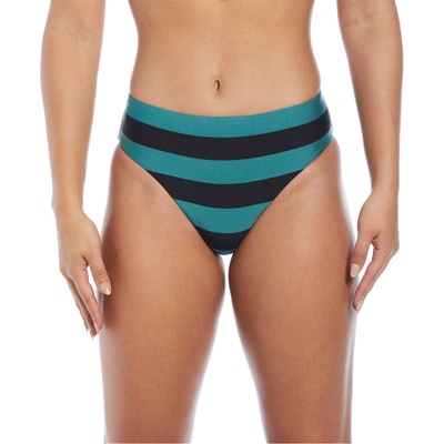 Nike Statement Stripe Mid Waist Bikini Bottom - Black