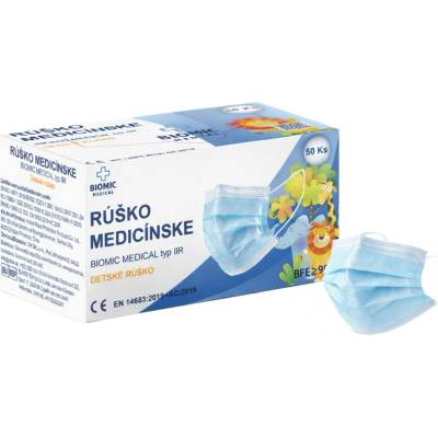Biomic Medical Rúško detské modré 50 ks