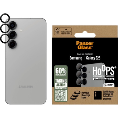 Panzer Стъклен протектор PanzerGlass за Samsung Galaxy S25, Hoops , за камера, Черен