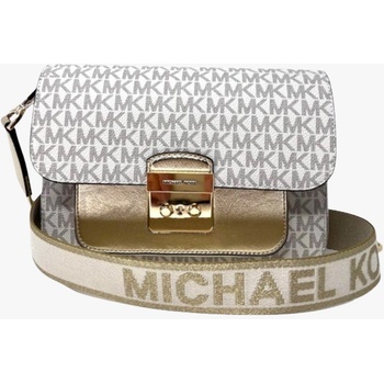 Michael Kors SLOAN editor medium flap messenger dámská kabelka pale gold vanilla multi