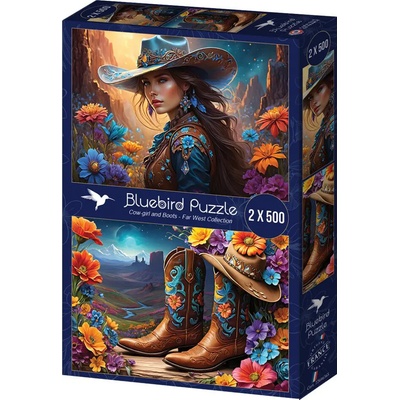BlueBird Kolekce Far West Cowgirl and Boots 1000 dílků