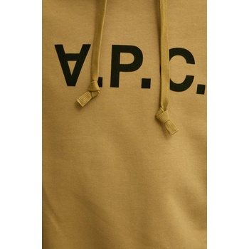 APC Памучен суичър A. P. C. hoodie standard grand vpc GOTS в зелено с качулка с апликация COHBN. M27908 (COHBN.M27908)