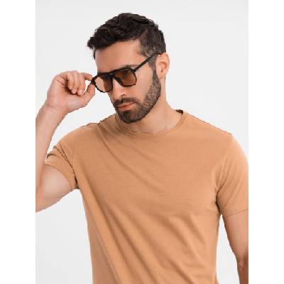 Ombre Clothing BASIC мъжка класическа памучна тениска - кафява Ombre Clothing | Kafyav | МЪЖЕ | S