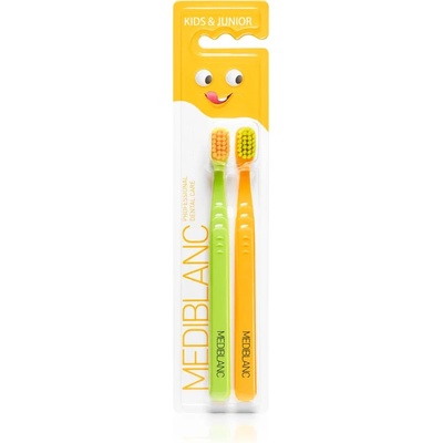 MEDIBLANC KIDS & JUNIOR Ultra Soft четка за зъби за деца ултра софт Green, Orange 2 бр