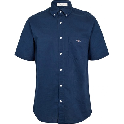 Gant Риза с къс ръкав Gant Men's Classic Poplin Short Sleeve Shirt - Marine 410