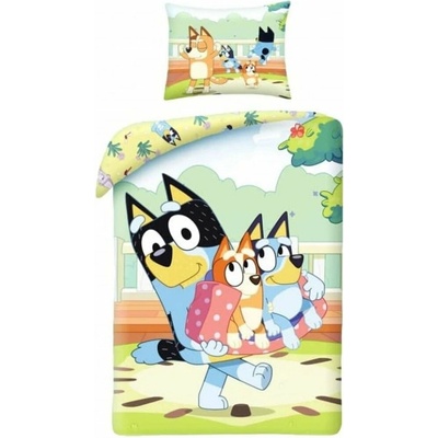 Halantex bavlna obliečky Bluey motív Rodinná pohoda v parku 100% bavlna 70x90 140x200