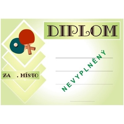 Ping pong diplom A4 č.3