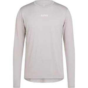 Rapha Фланелка с дълъг ръкав за колоездене Rapha Long Sleeve Trail Technical T-Shirt Cycling jersey - Silver / White (056-4331-0211)