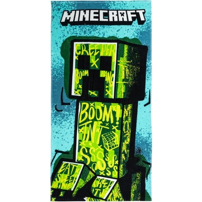 CurePink Ručník osuška Minecraft Creeper Premium 70 x 140 cm