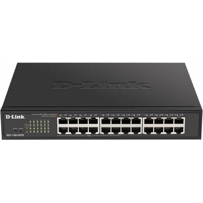 D-Link DGS-1100-24PV2/E D-Link DGS-1100-24PV2 24-Port PoE Gigabit Smart Managed Switch, 12x PoE, PoE budget 100W, fanless – Sleviste.cz