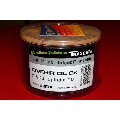 Traxdata DVD+R 8,5GB 8x, printable, spindle, 50ks