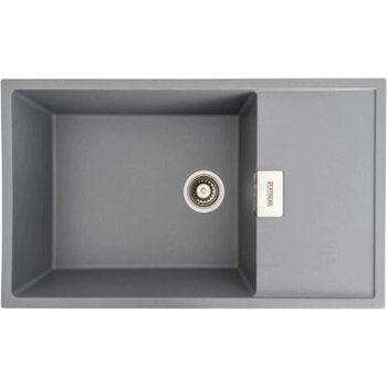 ELEFANT Гранитна кухненска мивка Diamond 8650 - сив металик, 856x500 мм, с едно корито и отцедник (DIAMOND 8650)