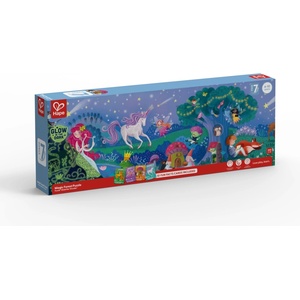 Hape Панорамен пъзел Hape - Магическа гора, Светещ, 200 части (H1633)