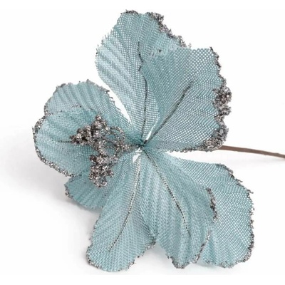 DECOLED Dekorace umělý květ modrý 20,5 × 17 cm, látka