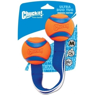 Chuckit! Ultra Duo Tug přetahovadlo s míčky a poutkem M, 6,5 cm