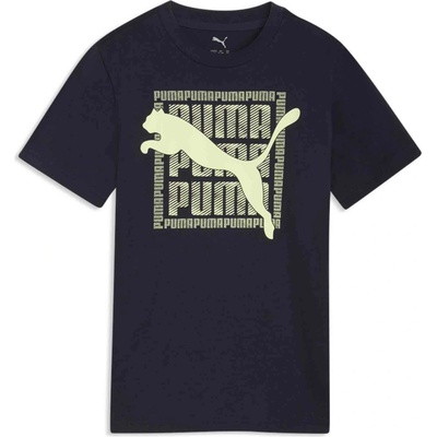 Puma Graphic Cat Tee tmavo modrá žltá