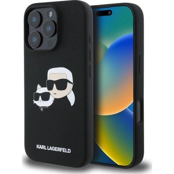 KARL LAGERFELD Силиконов кейс Karl Lagerfeld Heads Print MagSafe за iPhone 16 Pro Max - черен (3666339319557)