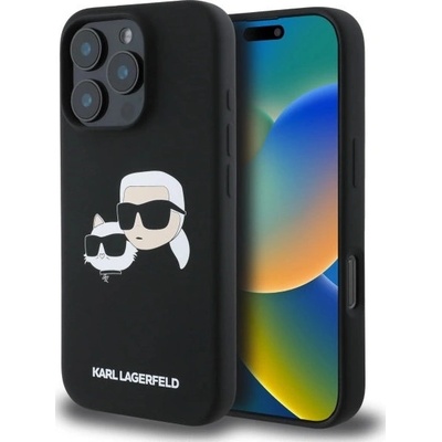 KARL LAGERFELD Силиконов кейс Karl Lagerfeld Heads Print MagSafe за iPhone 16 Pro Max - черен (3666339319557)