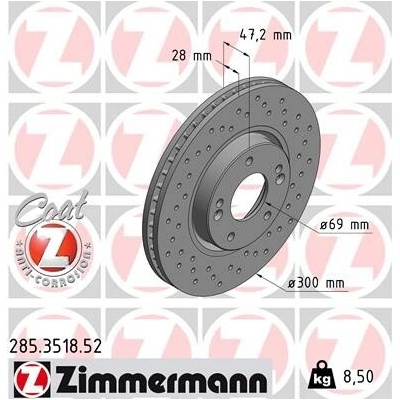 Brzdový kotúč ZIMMERMANN 285.3518.52 (285351852)