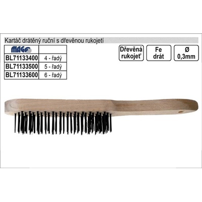 Magg BL71133400 Ruční kartáč 4-řadý dřevěná rukojeť