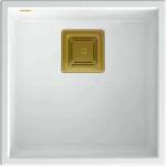 Quadron Композитна мивка за под плот Quadron Unique David 40 бяло - златисто 42x42 см (HQD4242U1-G1) Мивка за вграждане