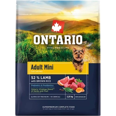 ONTARIO Adult Mini Lamb & Brown Rice 2, 25 кг