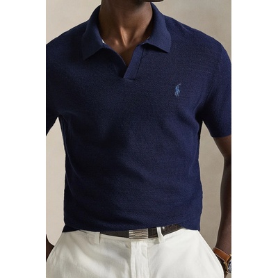Ralph Lauren Тениска с яка с лен Polo Ralph Lauren (710B13891)
